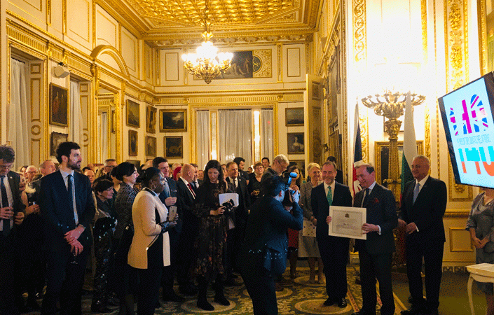 Ambassador Raykov and Minister Pincher award special certificates to acknowledge the key individual contributions to UK-Bulgarian ties