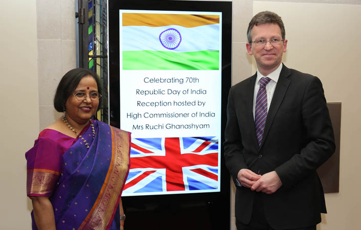 High Commissioner Ghanashyam and guest of honour the Rt Hon Jeremy Wright MP, Secretary of State for Digital Culture Media and Sport