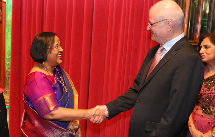 High Commissioner Ghanashyam welcomes the Ambassador of Austria Dr Michael Zimmermann