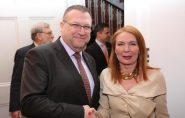 Slovak Ambassador Dr L'ubomír Rehák congratulates Ambassador Joksimović