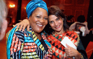 Wife of the Mauritius High Commissioner Mrs Babli Nunkoo with the wife of the Zambian High Commissioner Mrs Fravia Chikonde