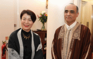 The Ambassador of Korea Mrs Enna Park greets Ambassador Ben Khedher