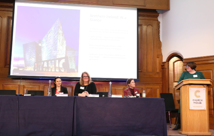 Devo-Diplomacy Panel on Northern Ireland: Peta Conn (Invest NI), Joanne Kelly (NI Executive), Embassy Group Director Elizabeth Stewart and Lynsey Moore, Director of International Relations (NI Executive)